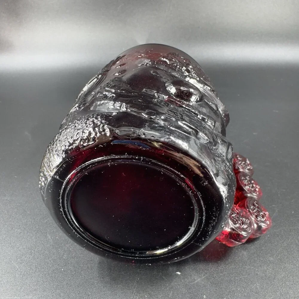 Luminarc Arcoroc Ruby Red Thick Heavy Glass Mug Cup Set Manganese 365nm UV Glow - Picture 13 of 13